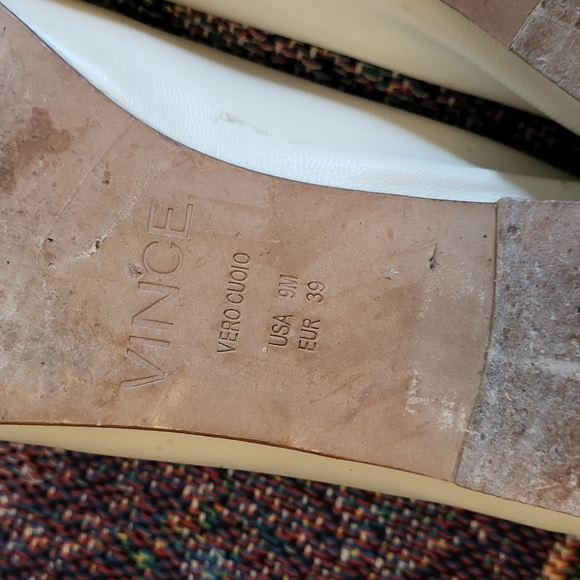 Vince Italian Leather Maxwell Ballet Flat Ivory Women's 9 - Picture 3 of 7